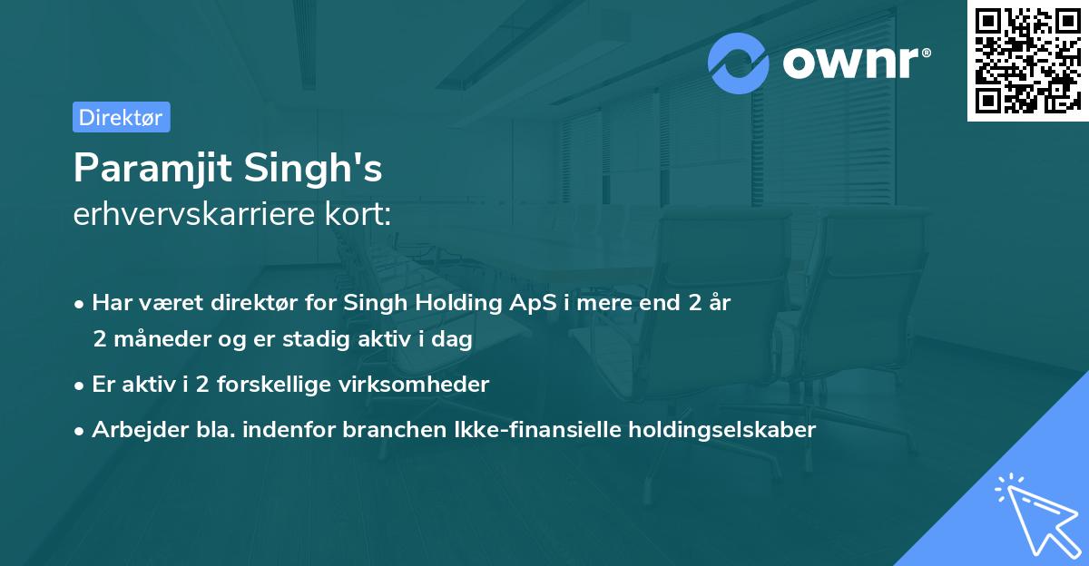 Paramjit Singh's erhvervskarriere kort