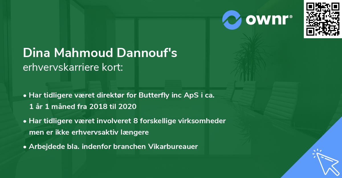 Dina Mahmoud Dannouf's erhvervskarriere kort