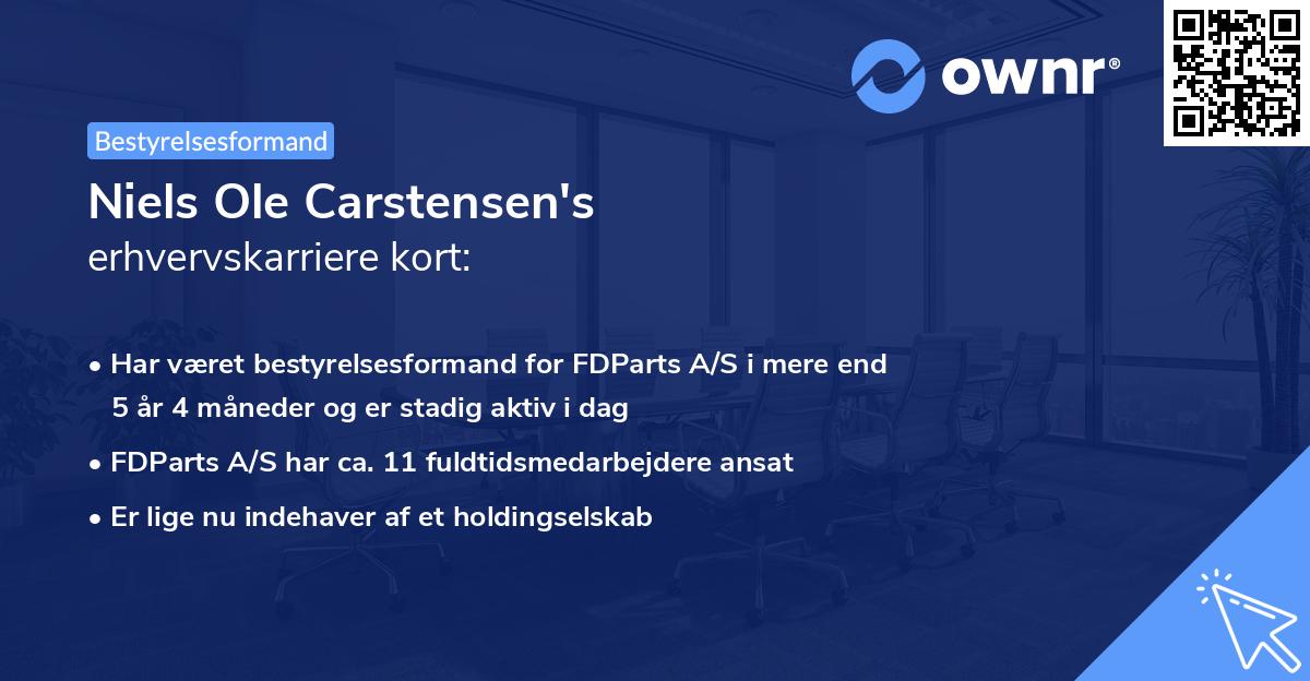 Niels Ole Carstensen's erhvervskarriere kort