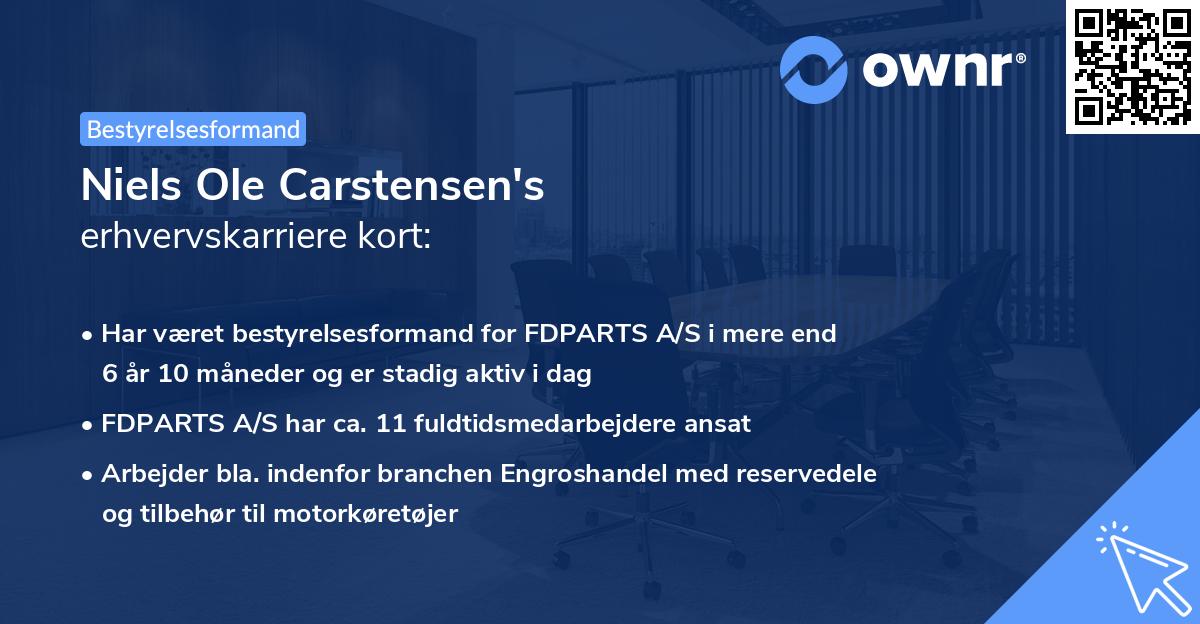 Niels Ole Carstensen's erhvervskarriere kort