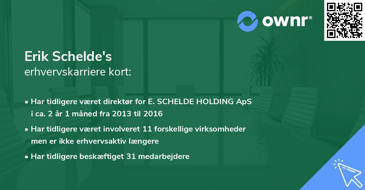 Erik Schelde's erhvervskarriere kort