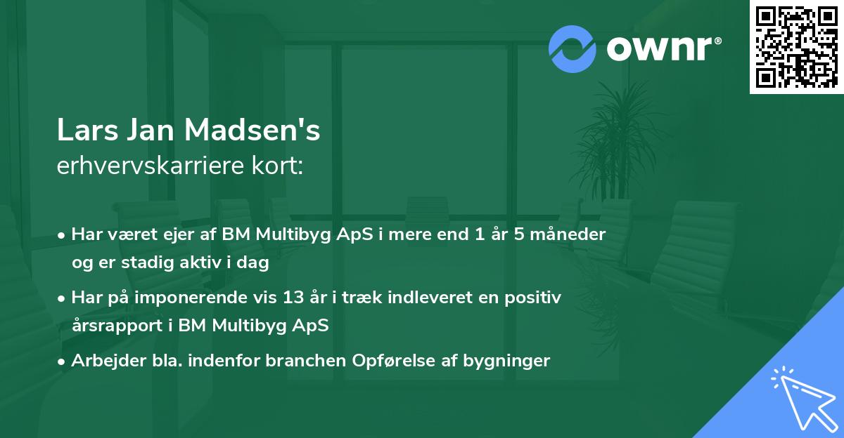 Lars Jan Madsen's erhvervskarriere kort