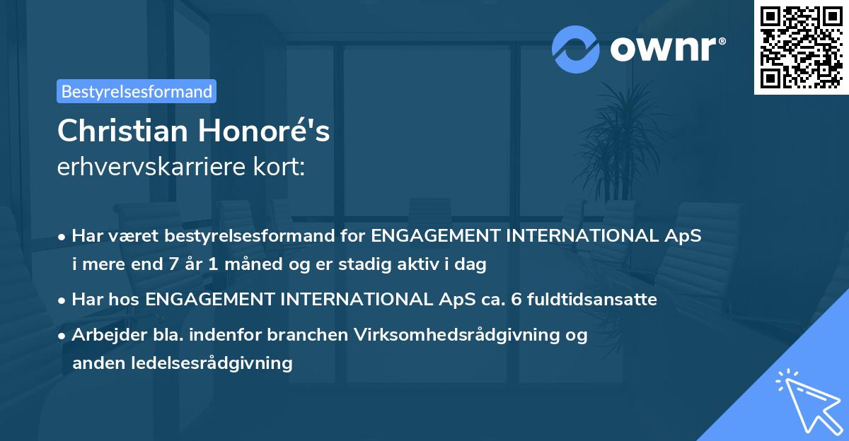 Christian Honoré's erhvervskarriere kort