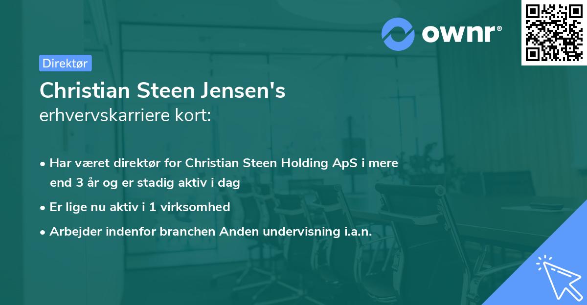 Christian Steen Jensen's erhvervskarriere kort