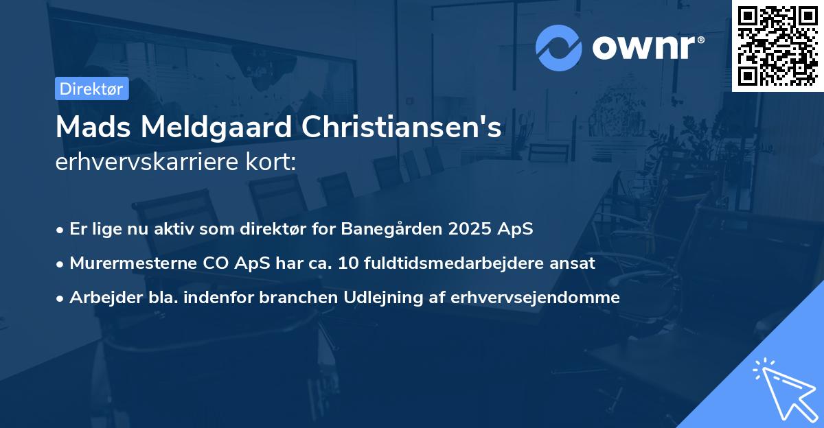 Mads Meldgaard Christiansen's erhvervskarriere kort