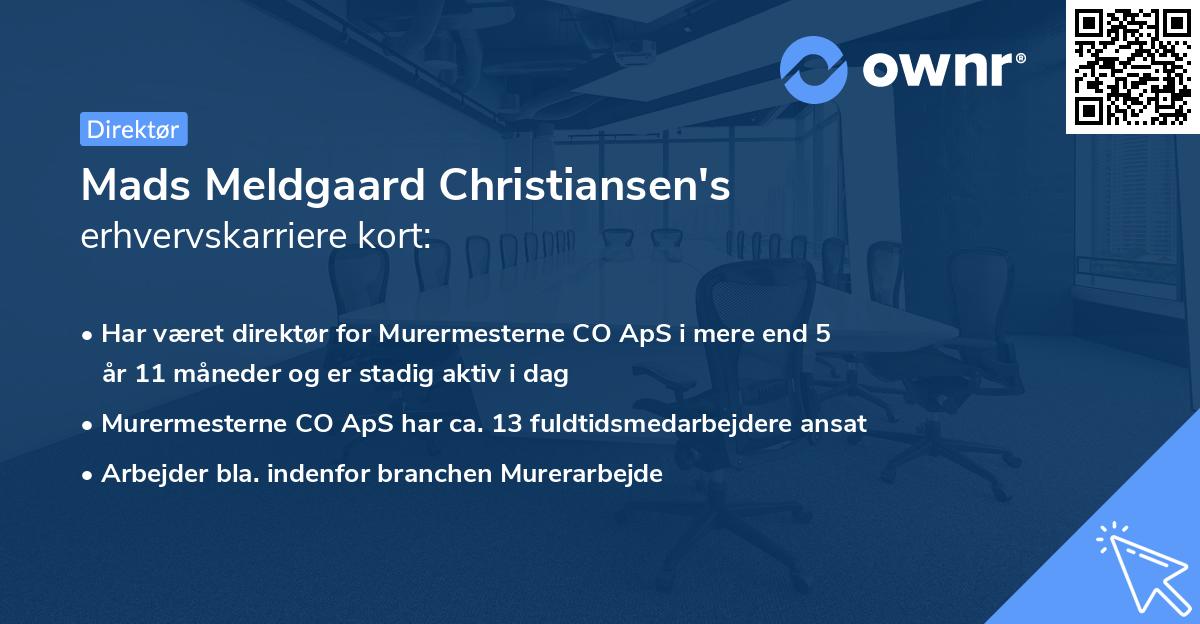 Mads Meldgaard Christiansen's erhvervskarriere kort