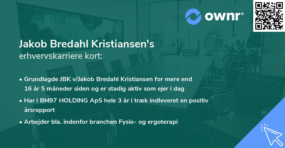 Jakob Bredahl Kristiansen's erhvervskarriere kort
