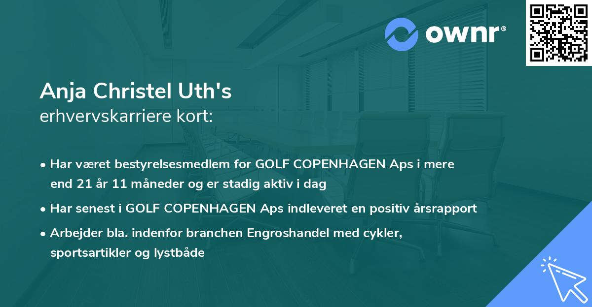 Anja Christel Uth's erhvervskarriere kort
