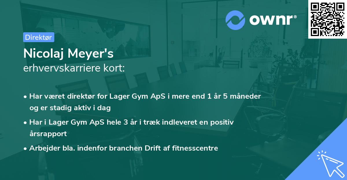 Nicolaj Meyer's erhvervskarriere kort