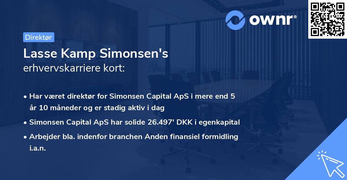 Lasse Kamp Simonsen's erhvervskarriere kort