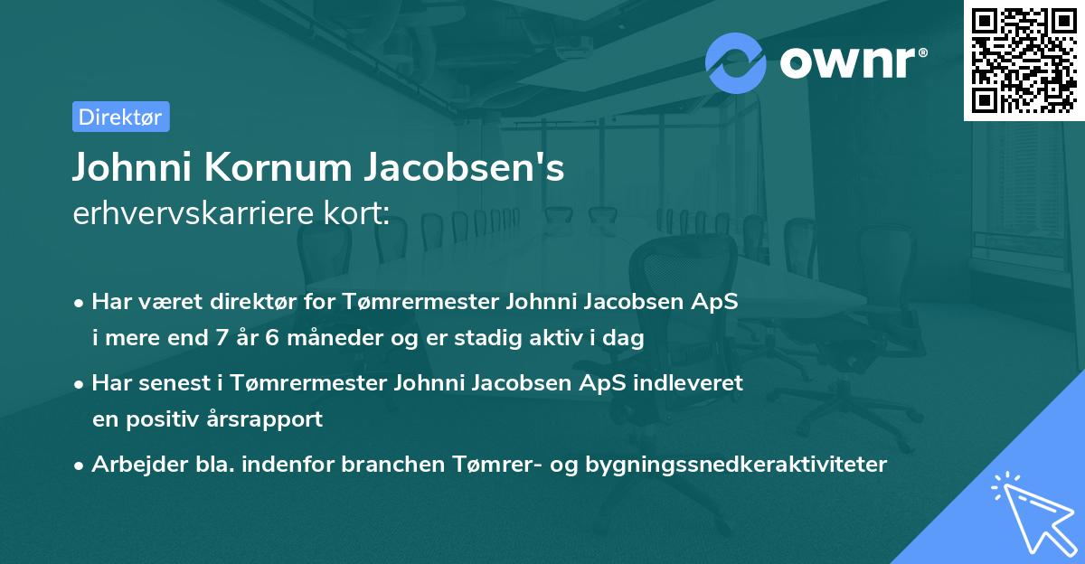 Johnni Kornum Jacobsen's erhvervskarriere kort