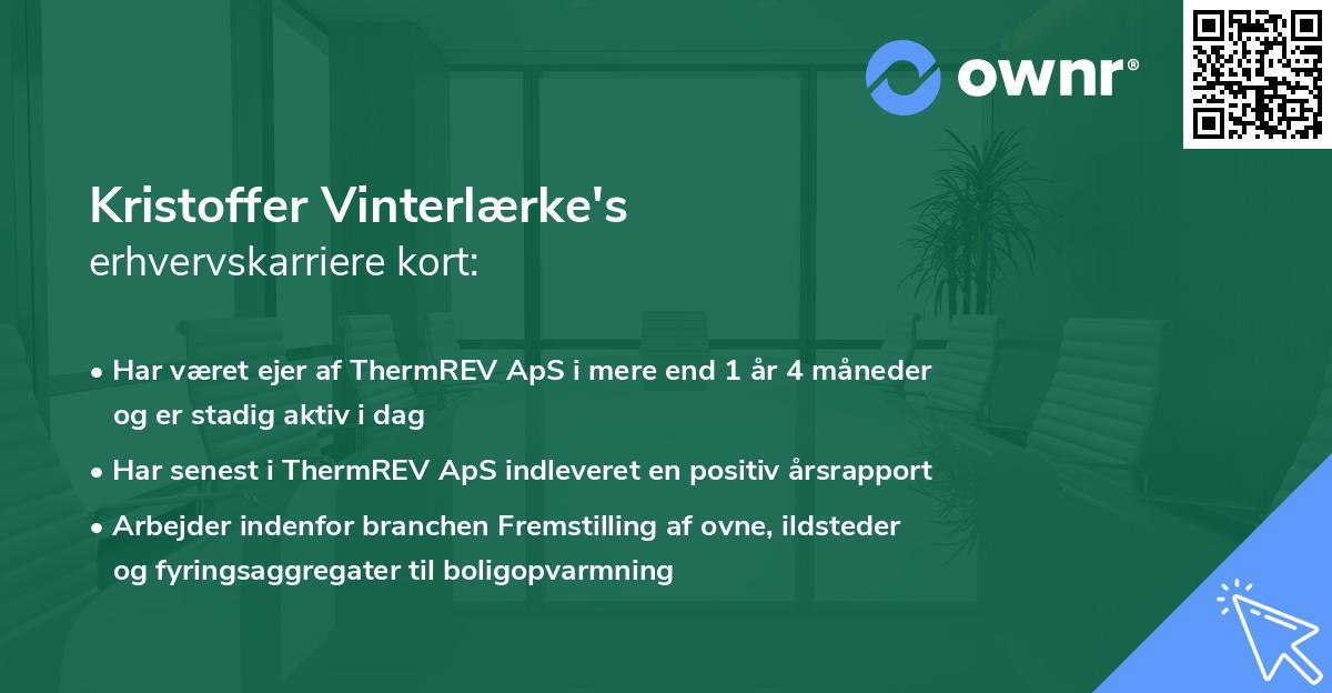Kristoffer Vinterlærke's erhvervskarriere kort