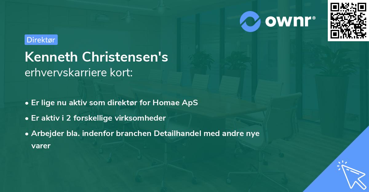 Kenneth Christensen's erhvervskarriere kort