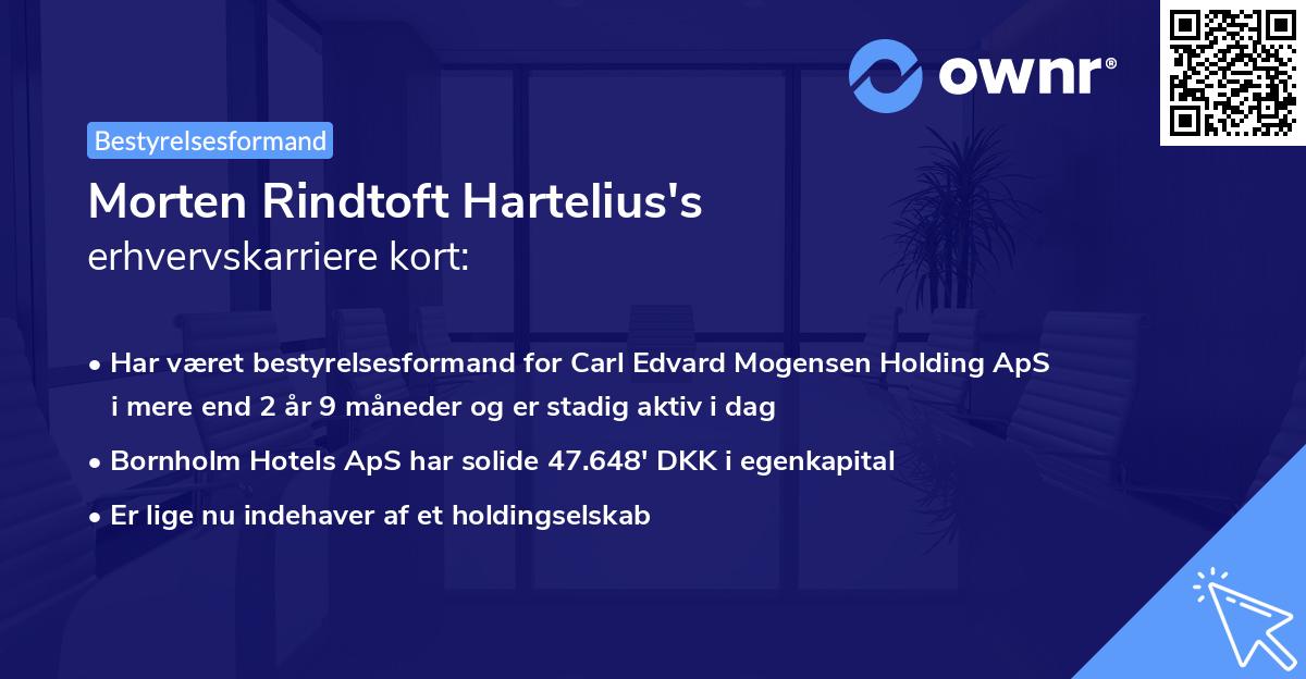 Morten Rindtoft Hartelius's erhvervskarriere kort