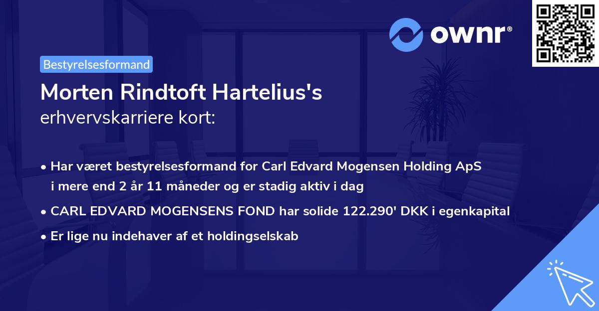 Morten Rindtoft Hartelius's erhvervskarriere kort