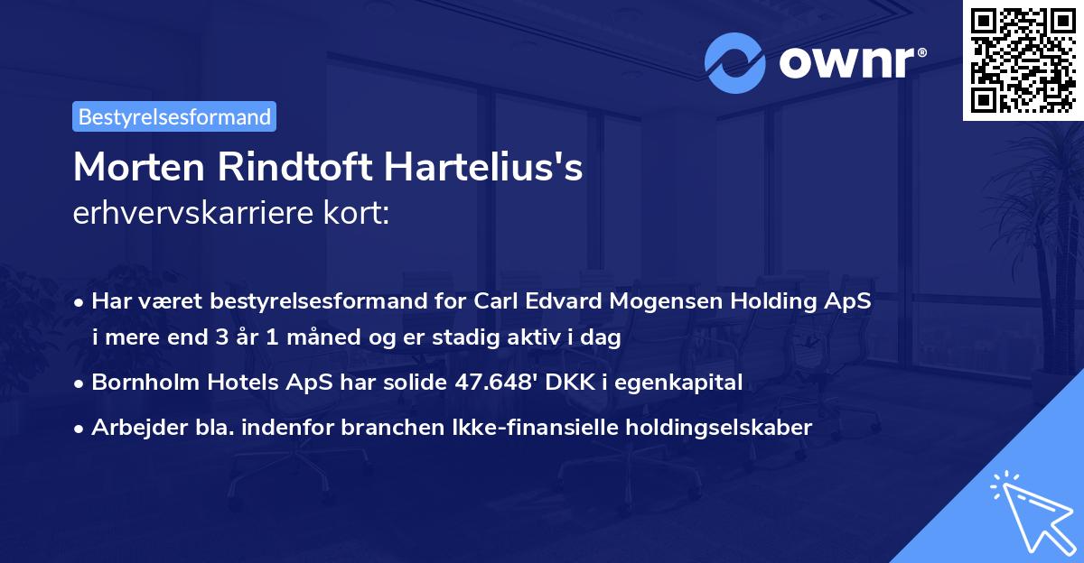 Morten Rindtoft Hartelius's erhvervskarriere kort