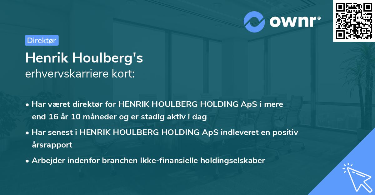 Henrik Houlberg's erhvervskarriere kort
