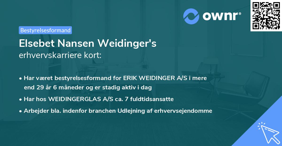 Elsebet Nansen Weidinger's erhvervskarriere kort