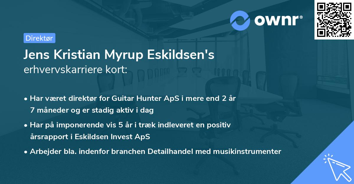 Jens Kristian Myrup Eskildsen's erhvervskarriere kort