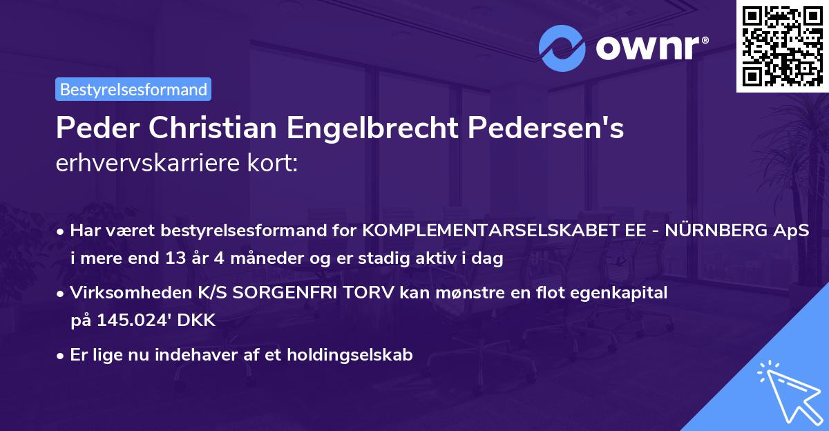 Peder Christian Engelbrecht Pedersen's erhvervskarriere kort