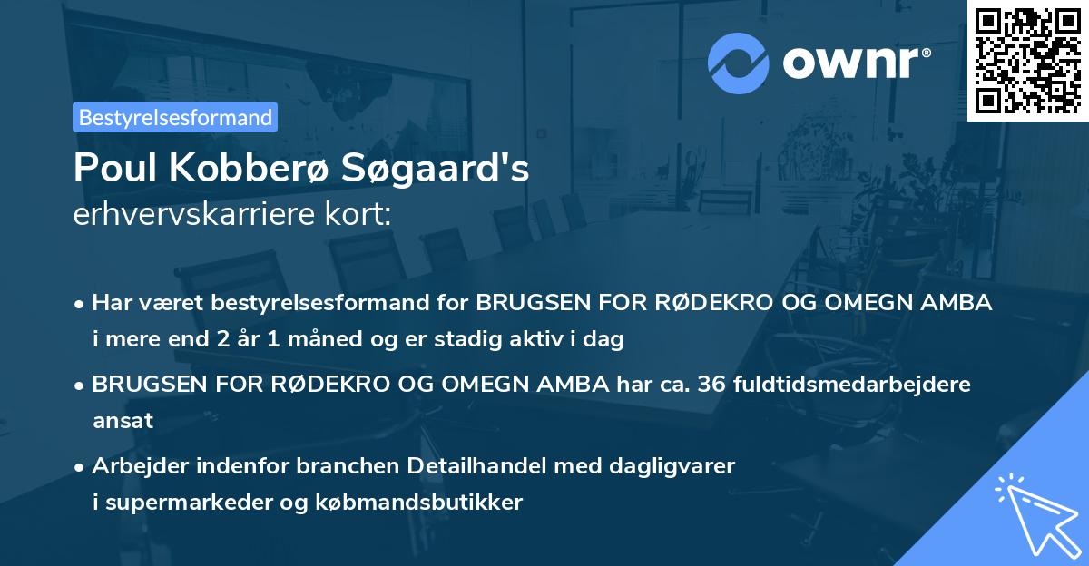 Poul Kobberø Søgaard's erhvervskarriere kort