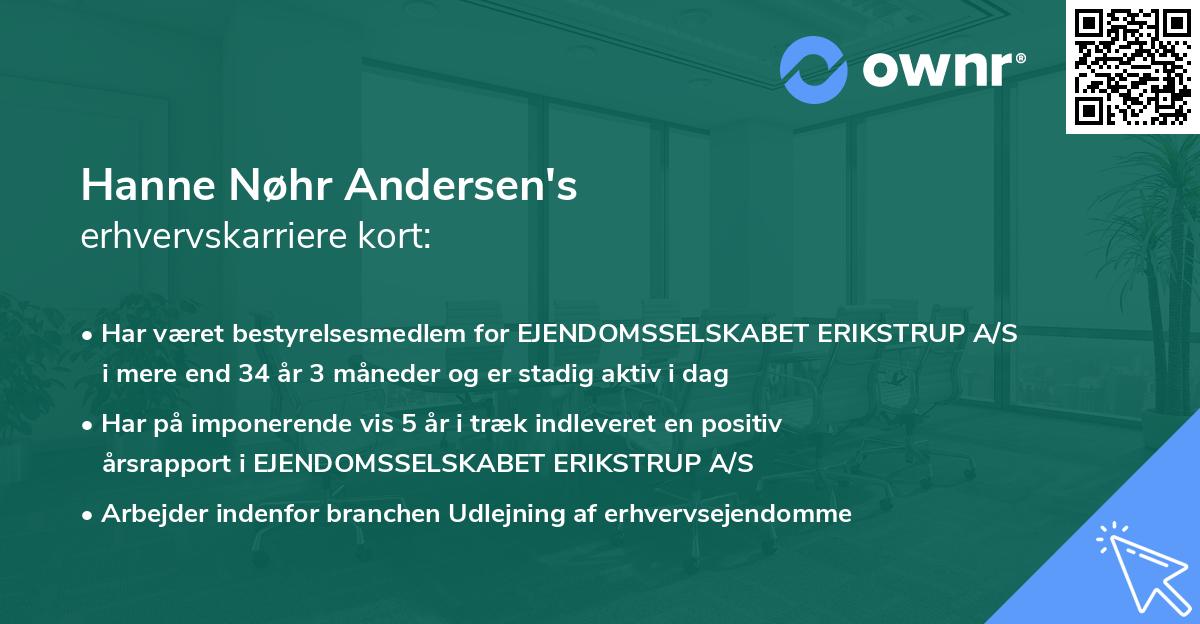 Hanne Nøhr Andersen's erhvervskarriere kort