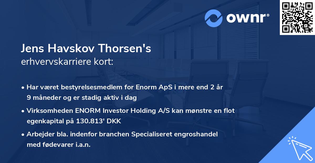 Jens Havskov Thorsen's erhvervskarriere kort