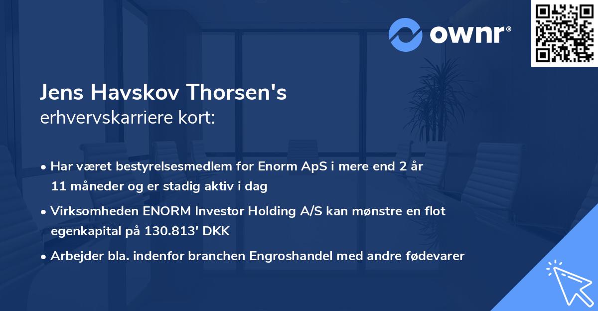 Jens Havskov Thorsen's erhvervskarriere kort