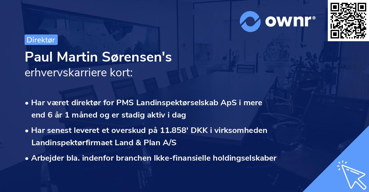 Paul Martin Sørensen's erhvervskarriere kort