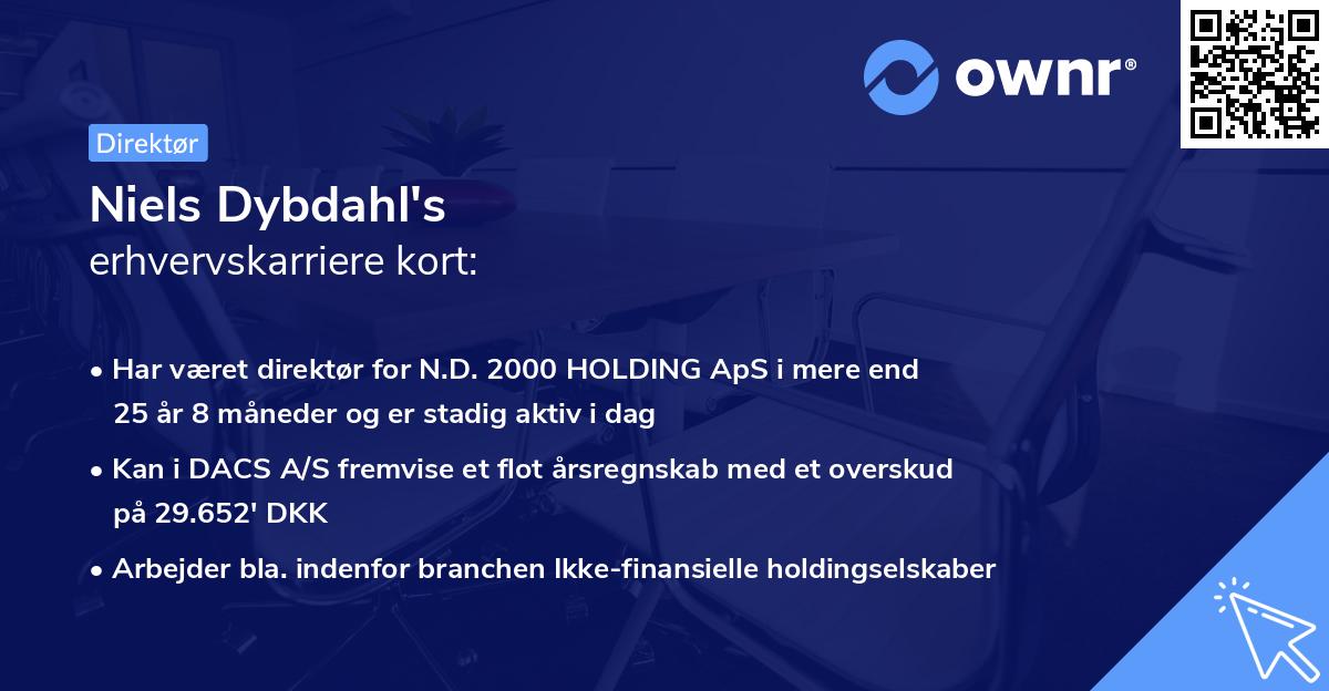 Niels Dybdahl's erhvervskarriere kort