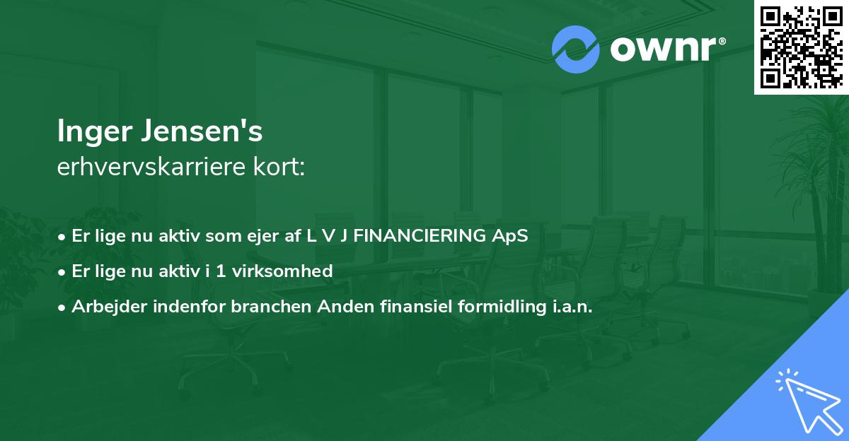 Inger Jensen's erhvervskarriere kort