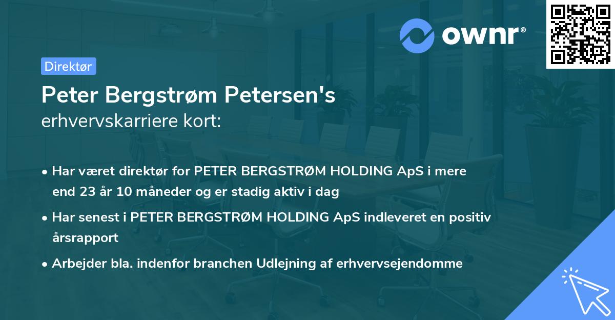 Peter Bergstrøm Petersen's erhvervskarriere kort