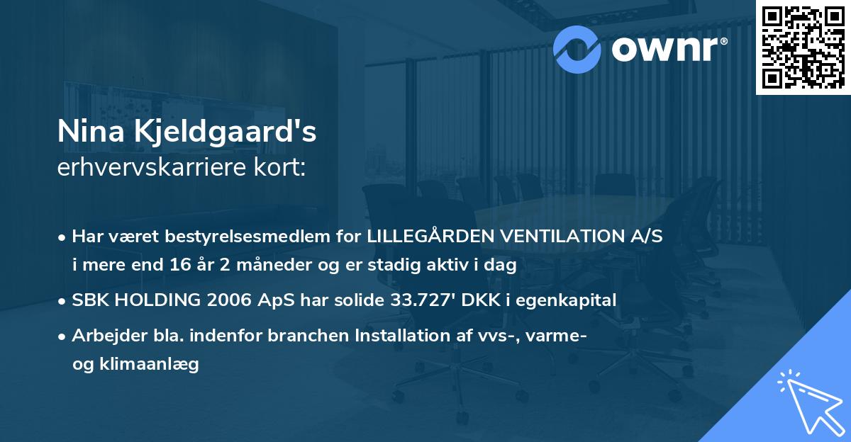 Nina Kjeldgaard's erhvervskarriere kort