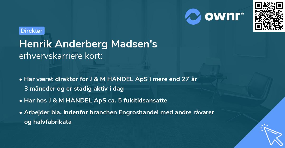 Henrik Anderberg Madsen's erhvervskarriere kort