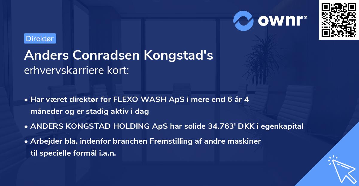 Anders Conradsen Kongstad's erhvervskarriere kort
