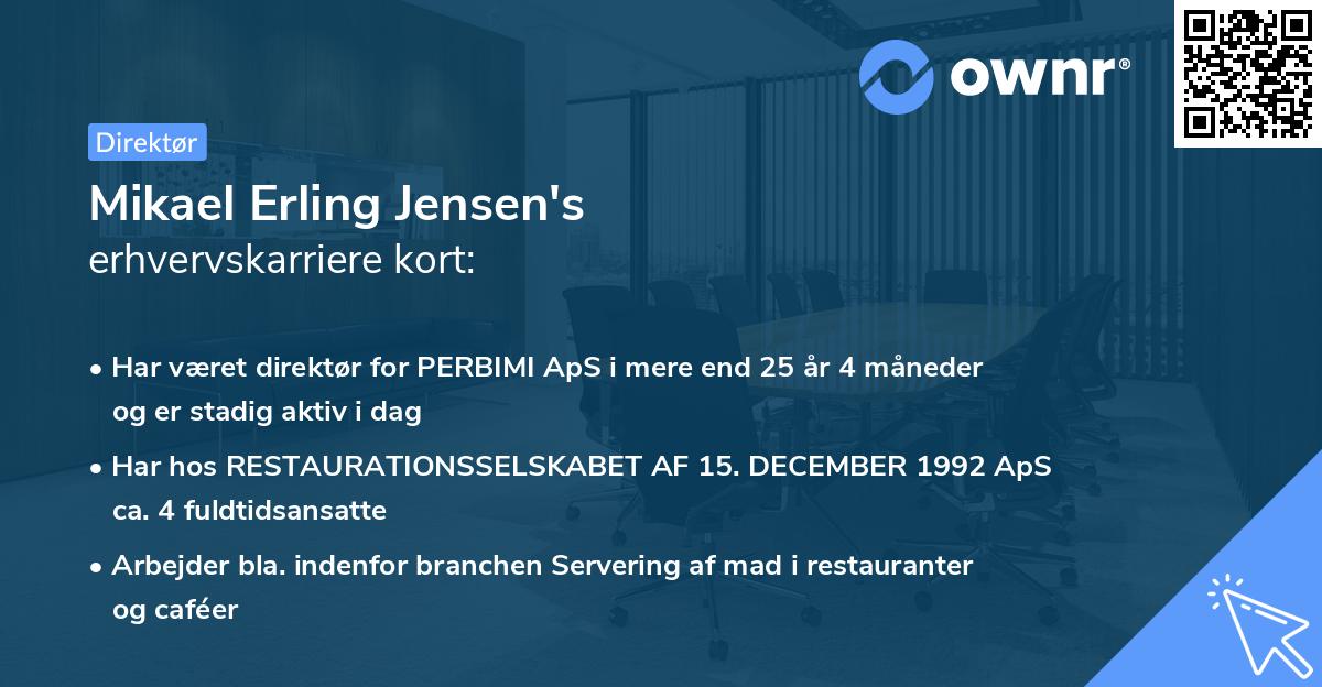 Mikael Erling Jensen's erhvervskarriere kort