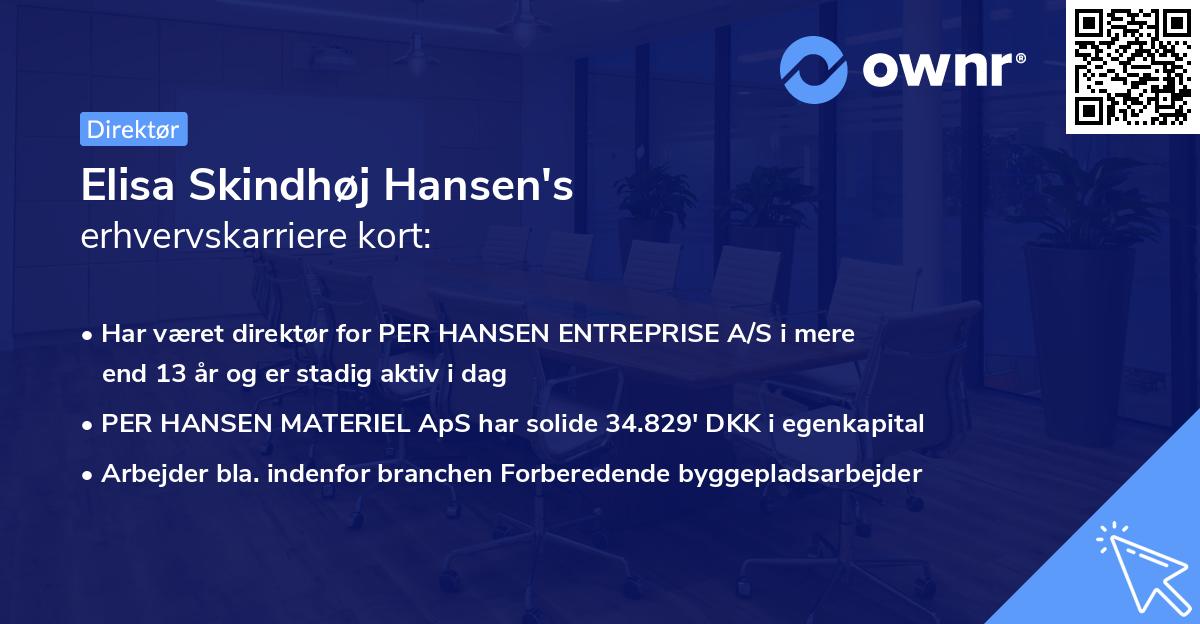 Elisa Skindhøj Hansen's erhvervskarriere kort