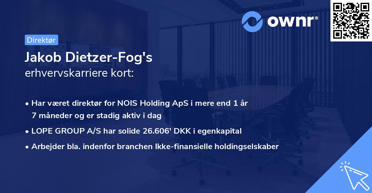 Jakob Dietzer-Fog's erhvervskarriere kort