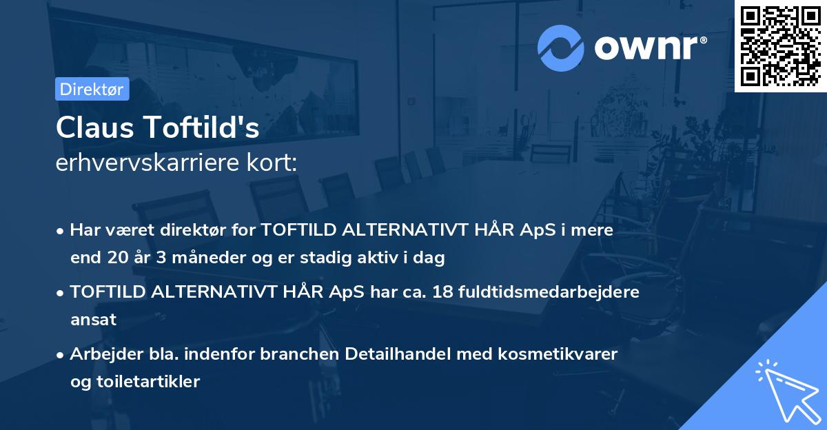 Claus Toftild's erhvervskarriere kort