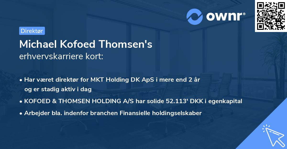 Michael Kofoed Thomsen's erhvervskarriere kort