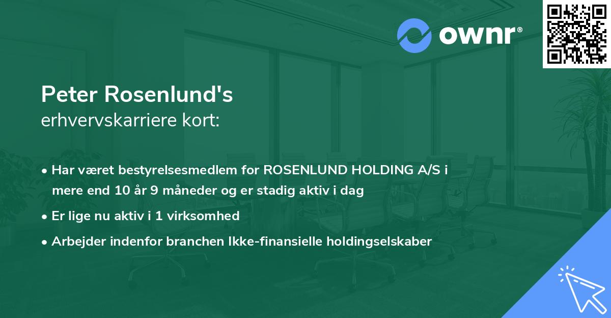 Peter Rosenlund's erhvervskarriere kort
