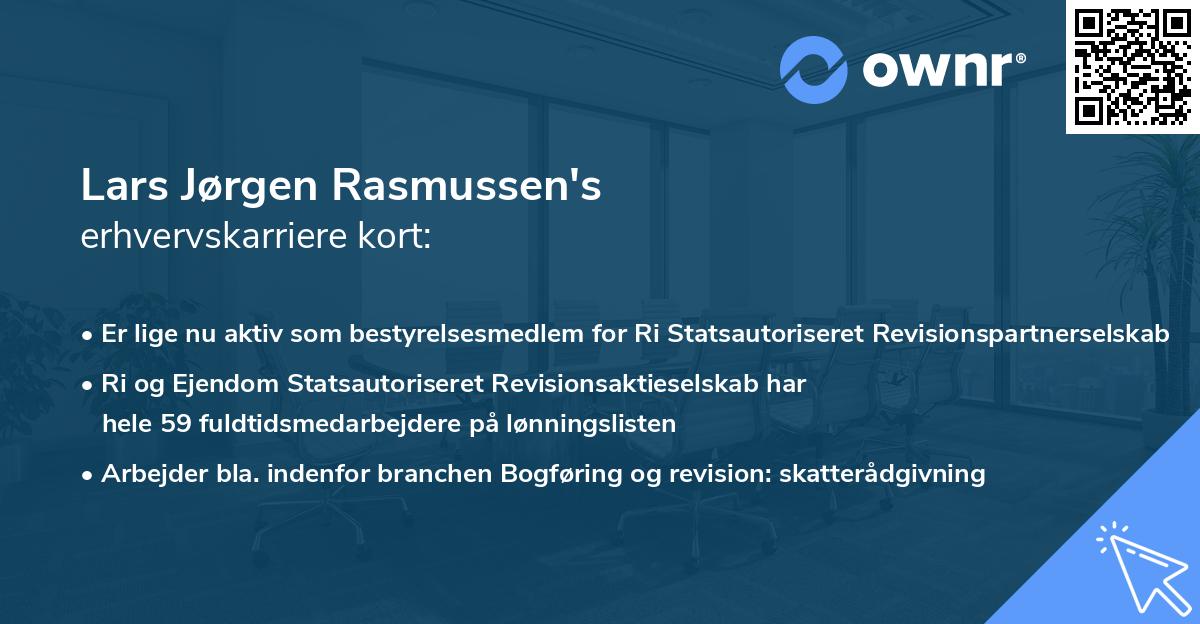 Lars Jørgen Rasmussen's erhvervskarriere kort