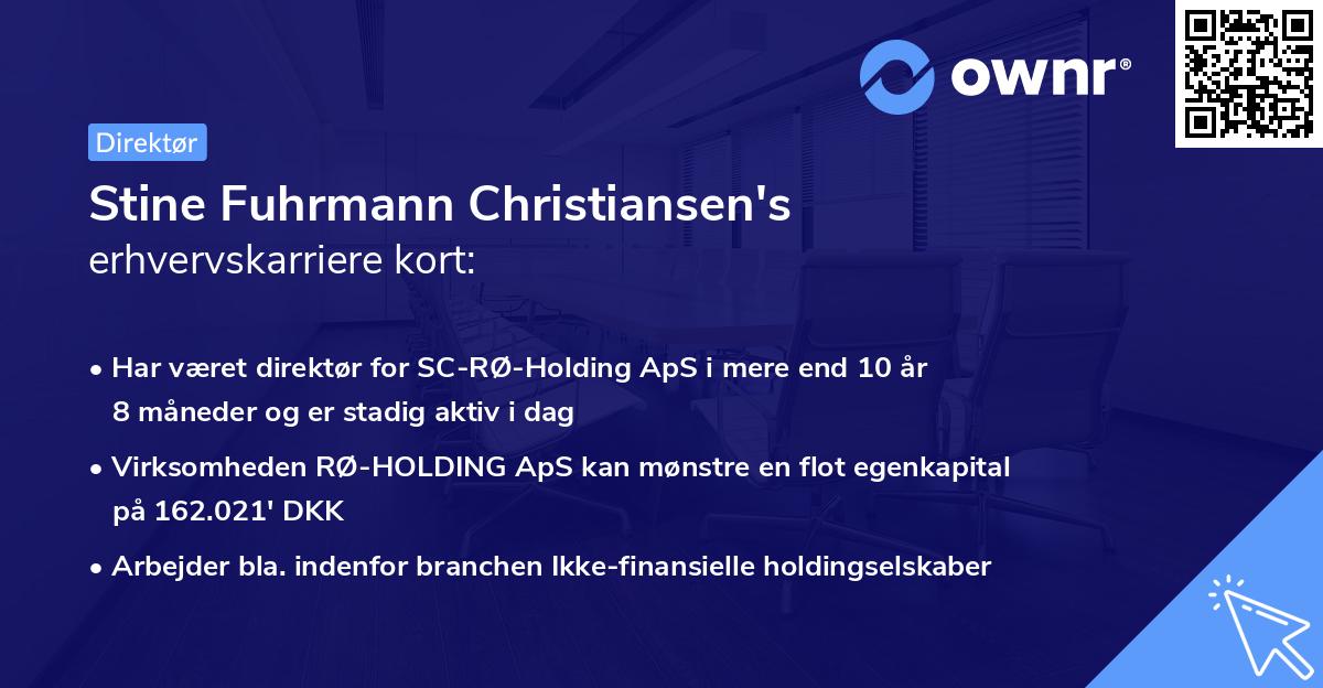Stine Fuhrmann Christiansen's erhvervskarriere kort