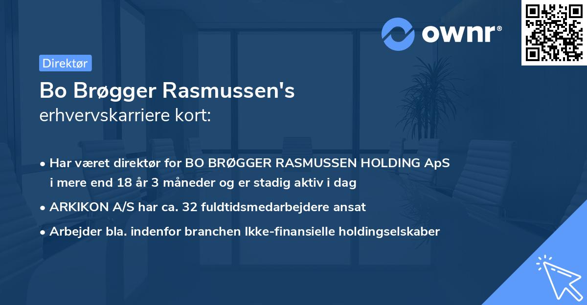 Bo Brøgger Rasmussen's erhvervskarriere kort