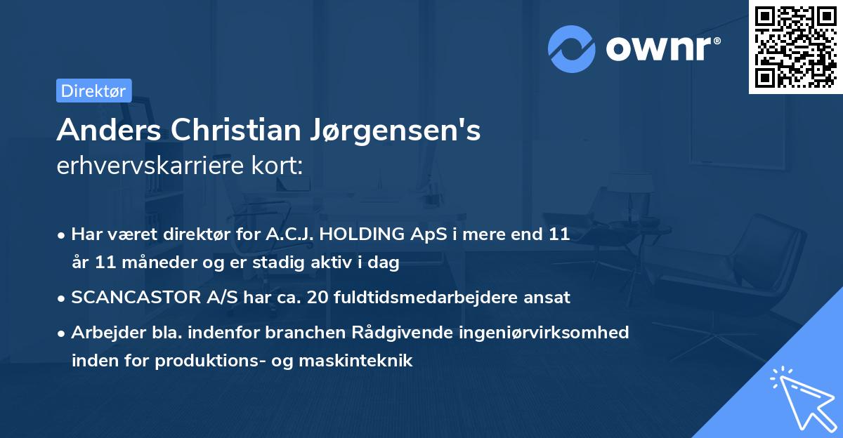 Anders Christian Jørgensen's erhvervskarriere kort