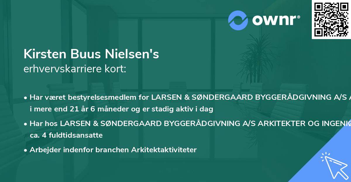 Kirsten Buus Nielsen's erhvervskarriere kort