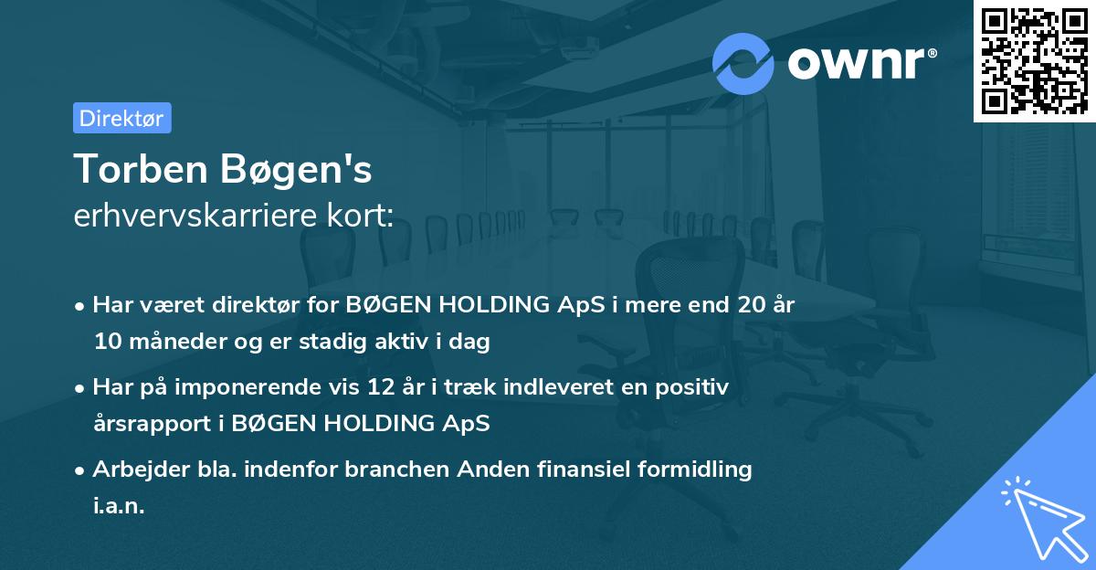 Torben Bøgen's erhvervskarriere kort