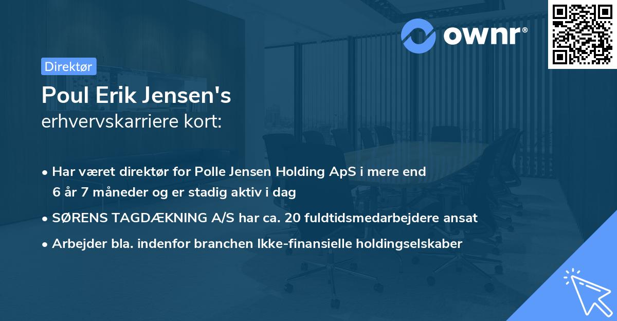 Poul Erik Jensen's erhvervskarriere kort