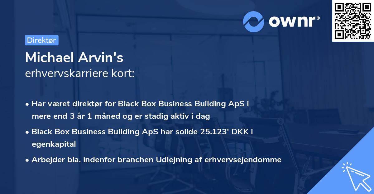 Michael Arvin's erhvervskarriere kort