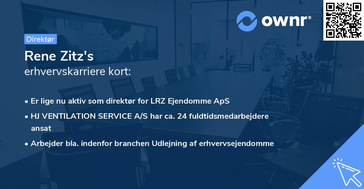 Rene Zitz's erhvervskarriere kort